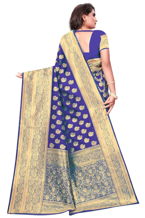 Blue_Woven_Banarasi_Handloom_Art_Silk_Saree_with_Saree_Cover